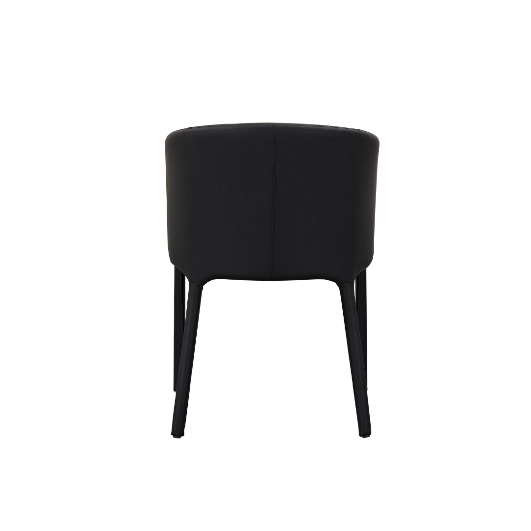 Goblet Dining Chair - Black Faux Leather in White Background