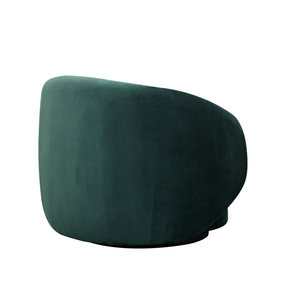 Cuddo Swivel Armchair - Green Velvet in White Background