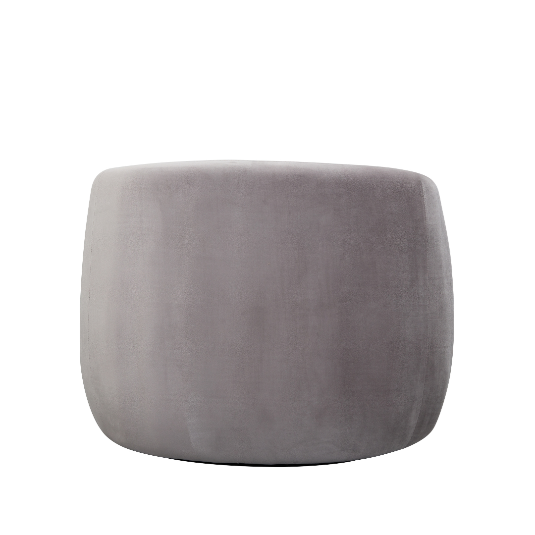 Cuddo Swivel Armchair - Grey Velvet in White Background
