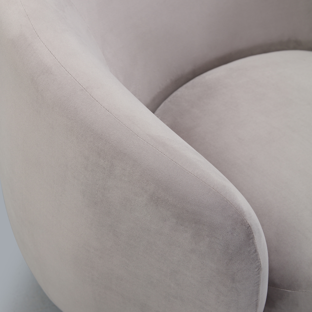 Cuddo Swivel Armchair - Grey Velvet Detail
