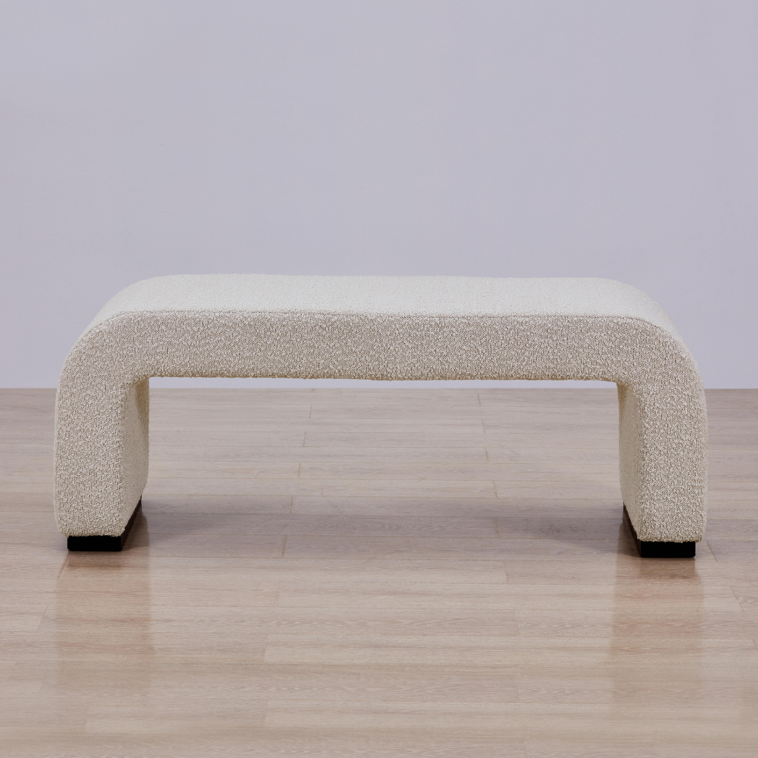 Arch Bench Ottoman  - Premium Ivory Boucle 60cm/120cm/155cm/180cm - BUBULAND HOME