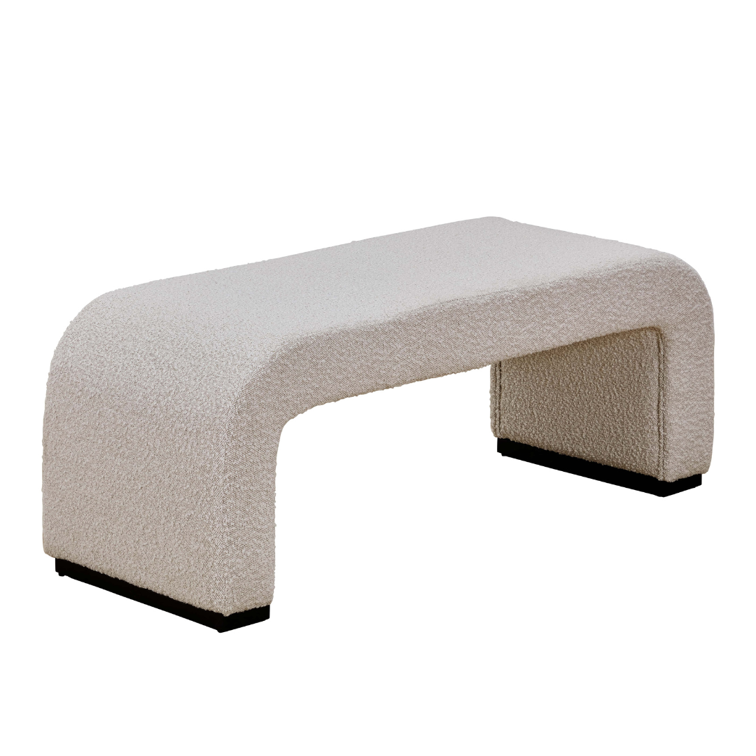 Arch Bench Ottoman  - Premium Ivory Boucle 60cm/120cm/155cm/180cm - BUBULAND HOME