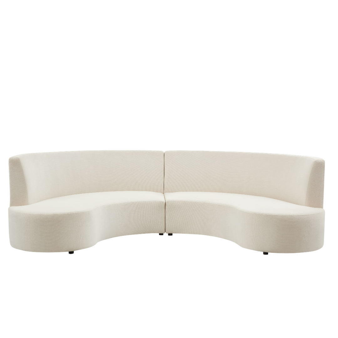 Celine Curve Modular Sofa - Natural White Premium Fabric