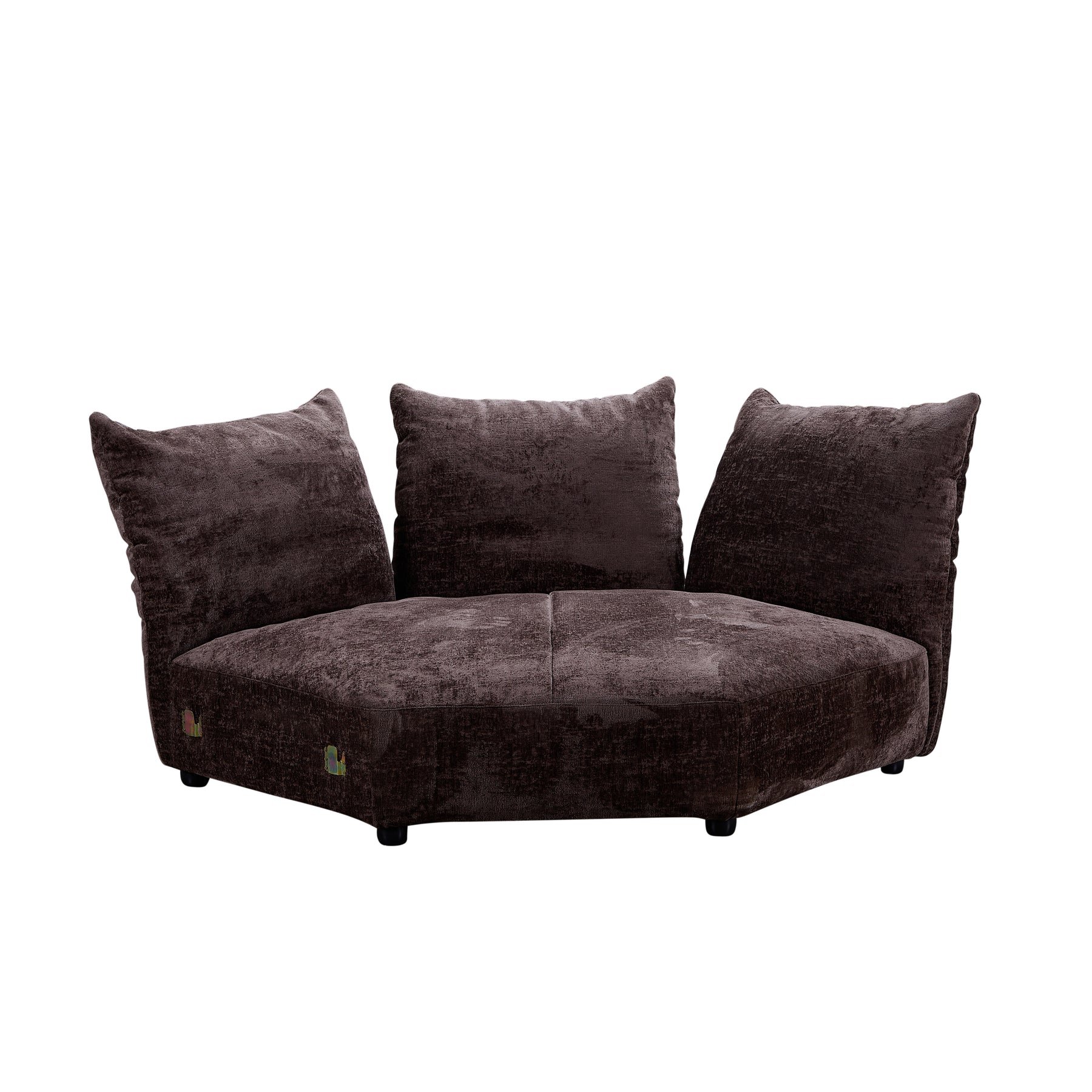 Modular Sofa with Moving Backrest - Brown