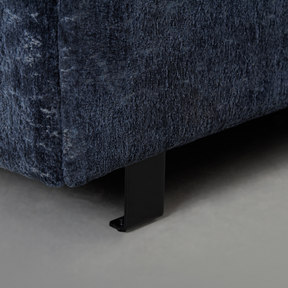 Kensington Horizontal Panelled Bed - Navy Blue Textured Fabric