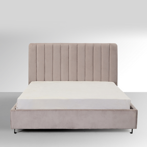 Paddington Vertical Panelled Bed - Light Grey Velvet