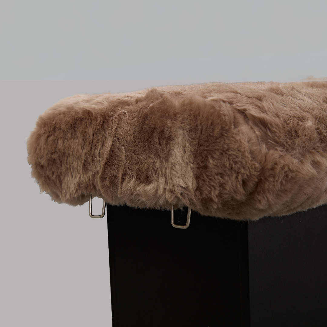 Amelie Bench Ottoman - Brown Faux Fur Detail