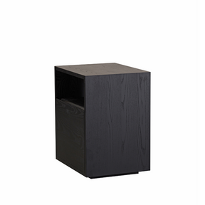 Marro Black Timber Side Table in White Background