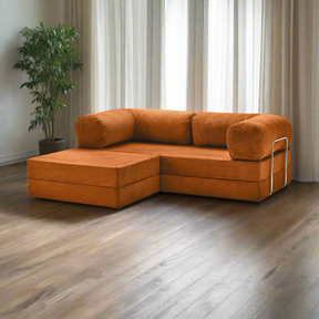 Belle Ottoman - Burnt Orange Corduroy