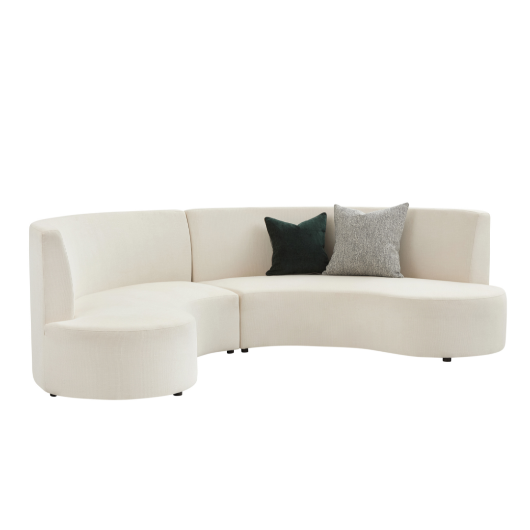 Celine Curve Modular Sofa - Natural White Premium Fabric