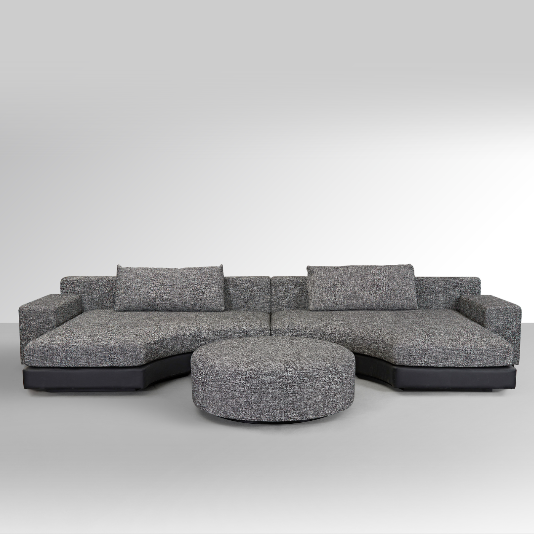 Moon Semi Circle Modular Sofa - Dual Colours Black/White in Grey Background