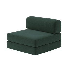 Flex Cream Premium Fabric Cushion with Green Piping - Square