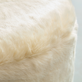 Glamour Swivel Armchair - Cream Faux Fur Detail