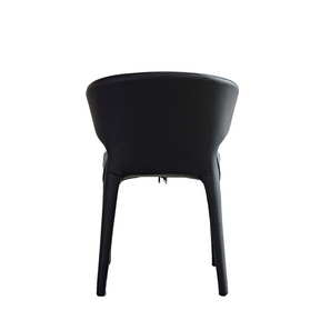 Toorak Dining Chair - Black Faux Leather in White Background
