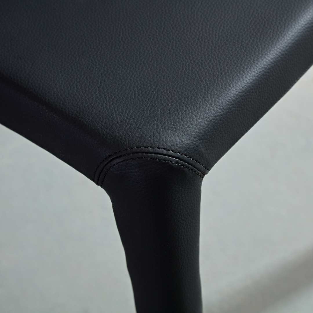 Toorak Dining Chair - Black Faux Leather Detail