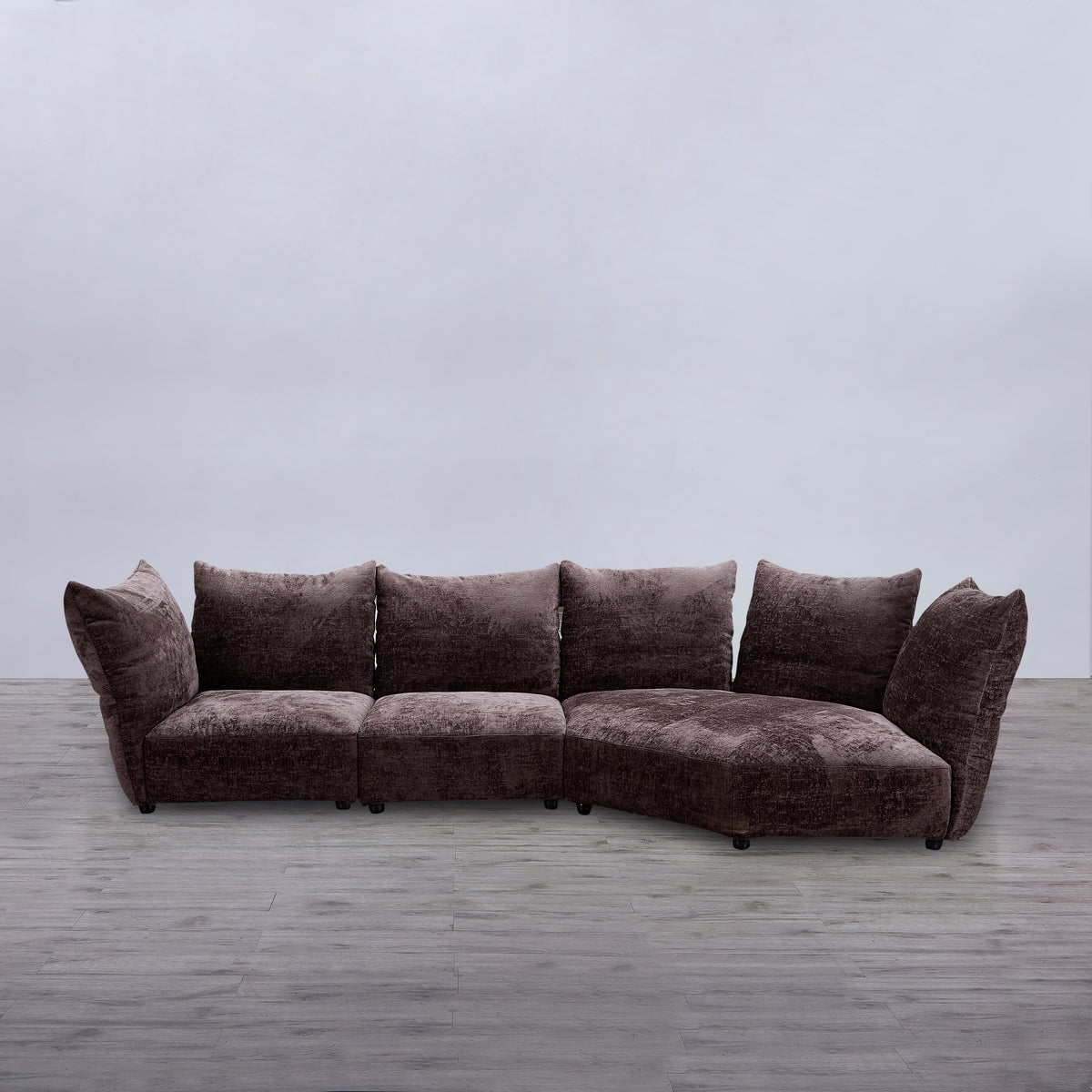 Modular Sofa with Moving Backrest - Brown