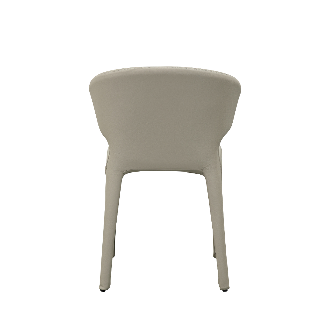 Toorak Dining Chair - Grey Faux Leather in White Background