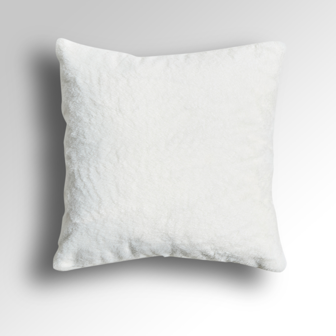 Glamour White Faux Fur Cushion - Square