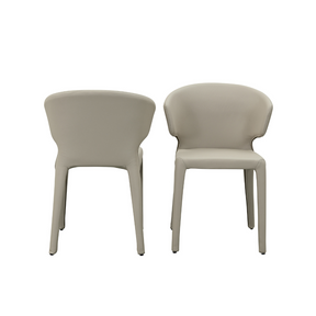 Toorak Dining Chair - Grey Faux Leather Detail