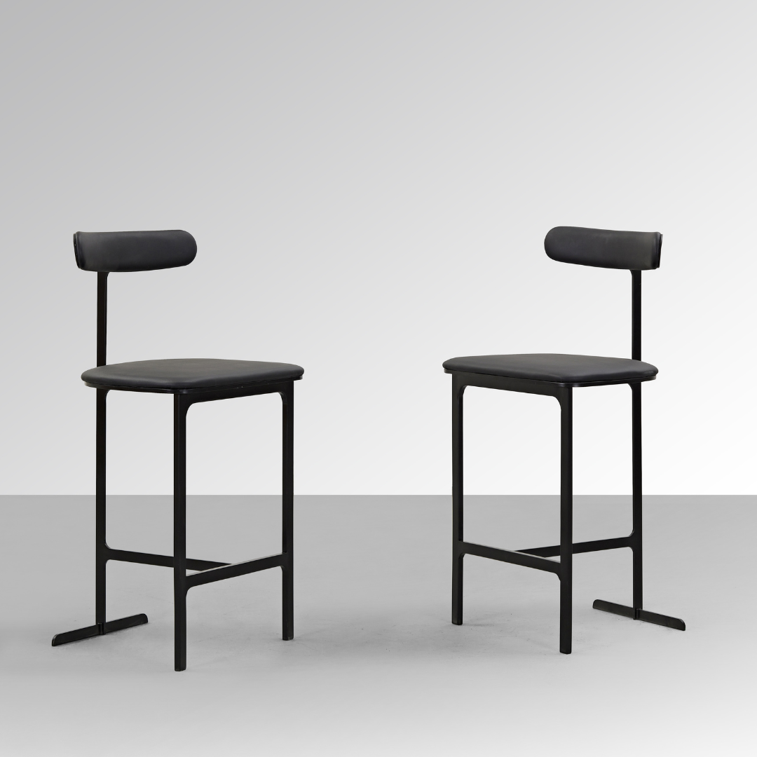 Theater Barstool - Black in Grey Background