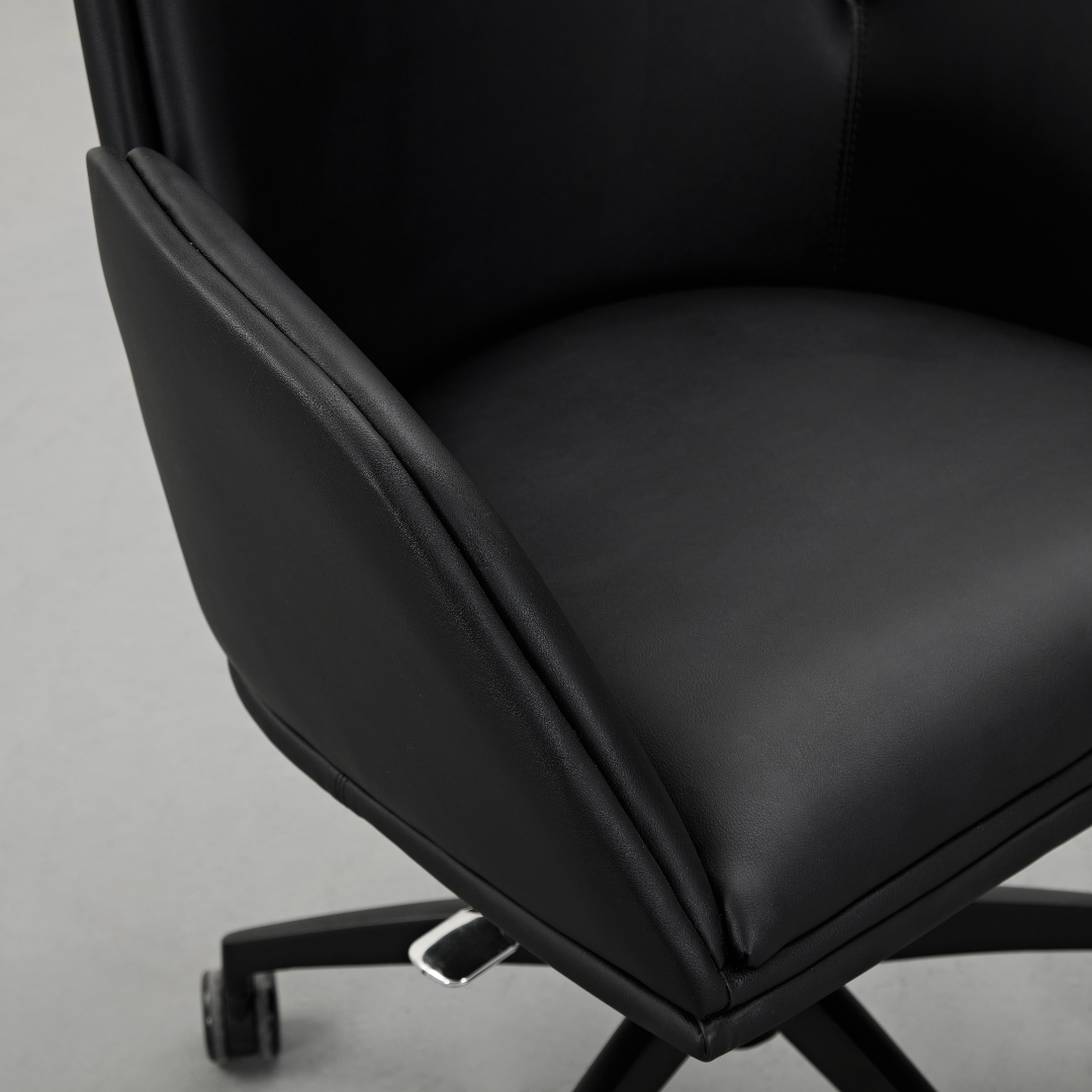 Imperial Low and High Office Chair - Black Faux Leather  Detail
