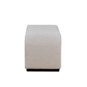 Arch Bench Ottoman Premium Ivory Boucle 60cm_120cm On Side View in White Background