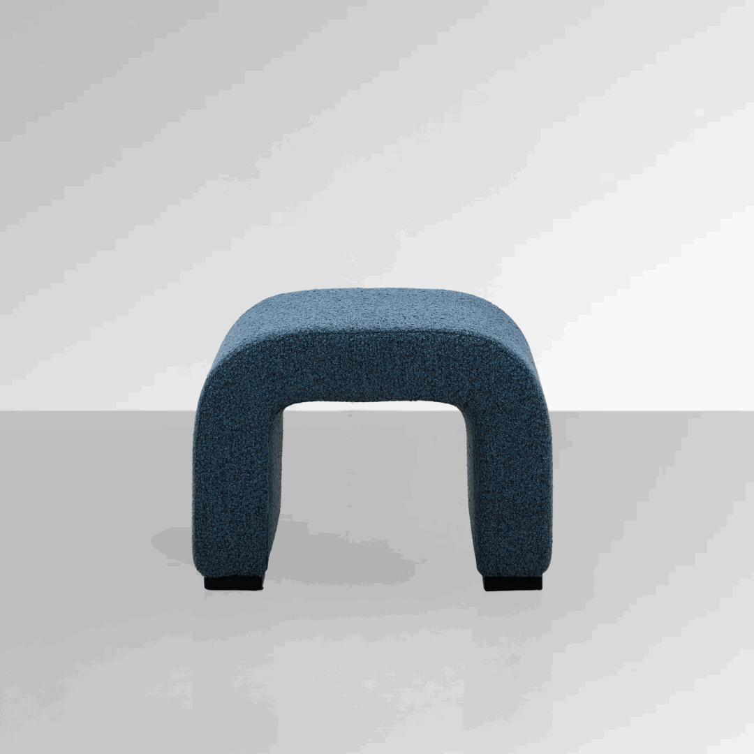 Arch Bench Ottoman  - Premium Blue Boucle 60cm/120cm/155cm/180cm BUBULAND HOME