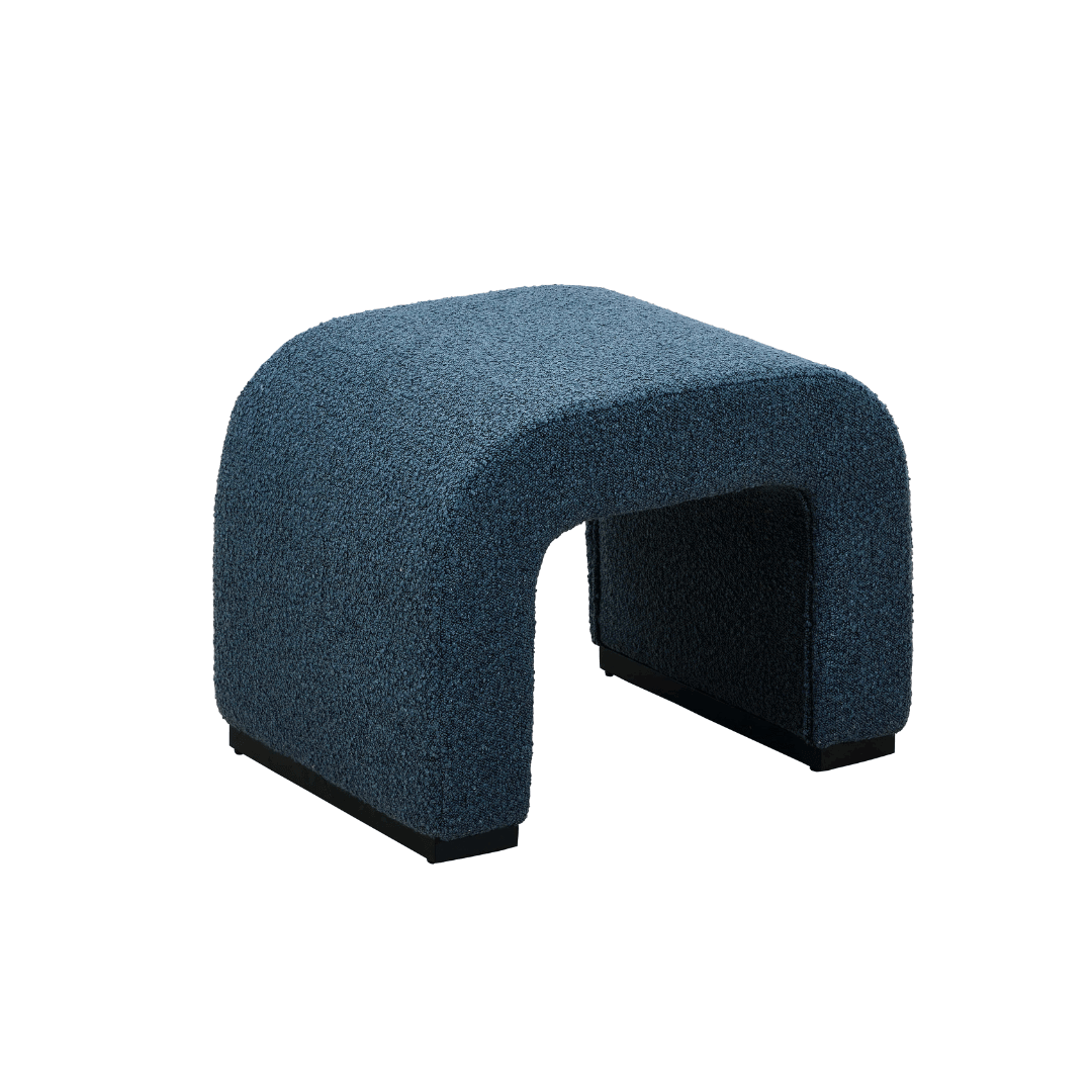 Arch Bench Ottoman  - Premium Blue Boucle 60cm/120cm/155cm/180cm BUBULAND HOME