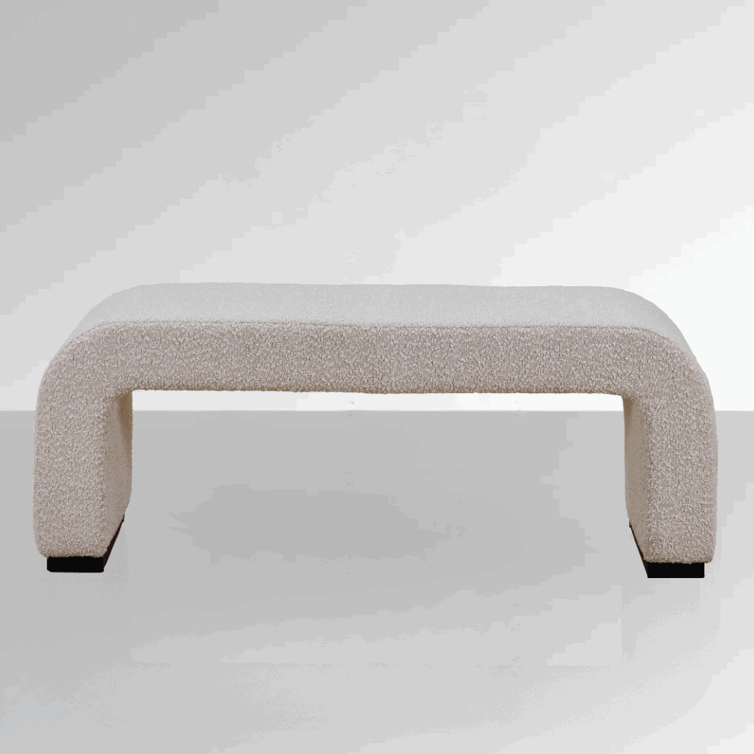 Arch Bench Ottoman  - Premium Ivory Boucle 60cm/120cm/155cm/180cm - BUBULAND HOME