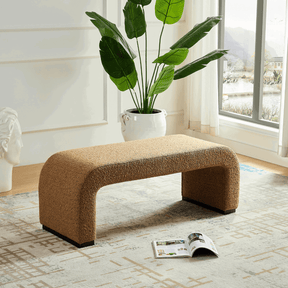 Arch Bench Ottoman  - Premium Terracotta Boucle BUBULAND HOME