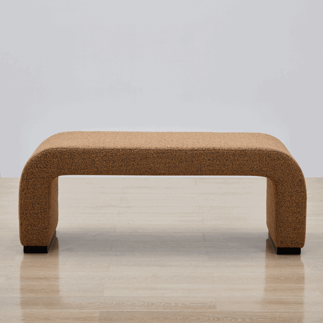 Arch Bench Ottoman  - Premium Terracotta Boucle BUBULAND HOME