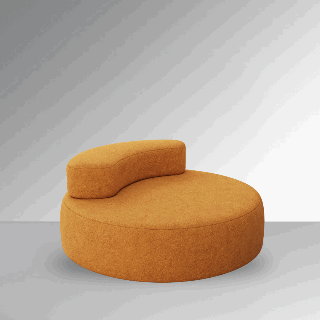 Arco Curved Sofa - Blue Premium Fabric - BUBULAND HOME