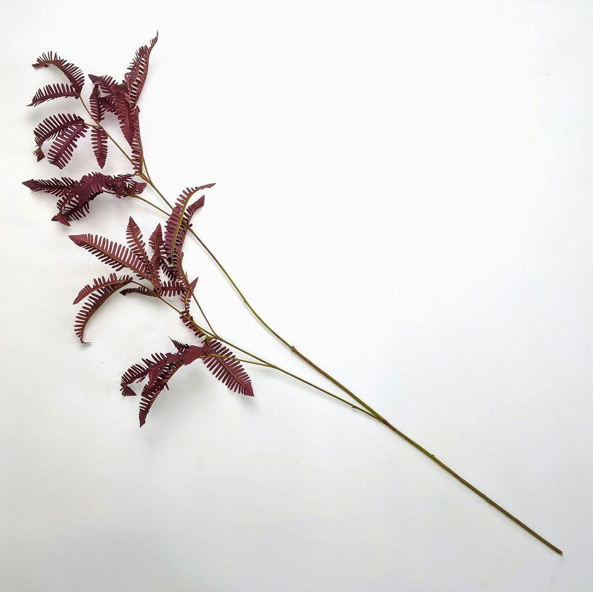 Artificial Fern Long Leaves - Red - BUBULAND HOME