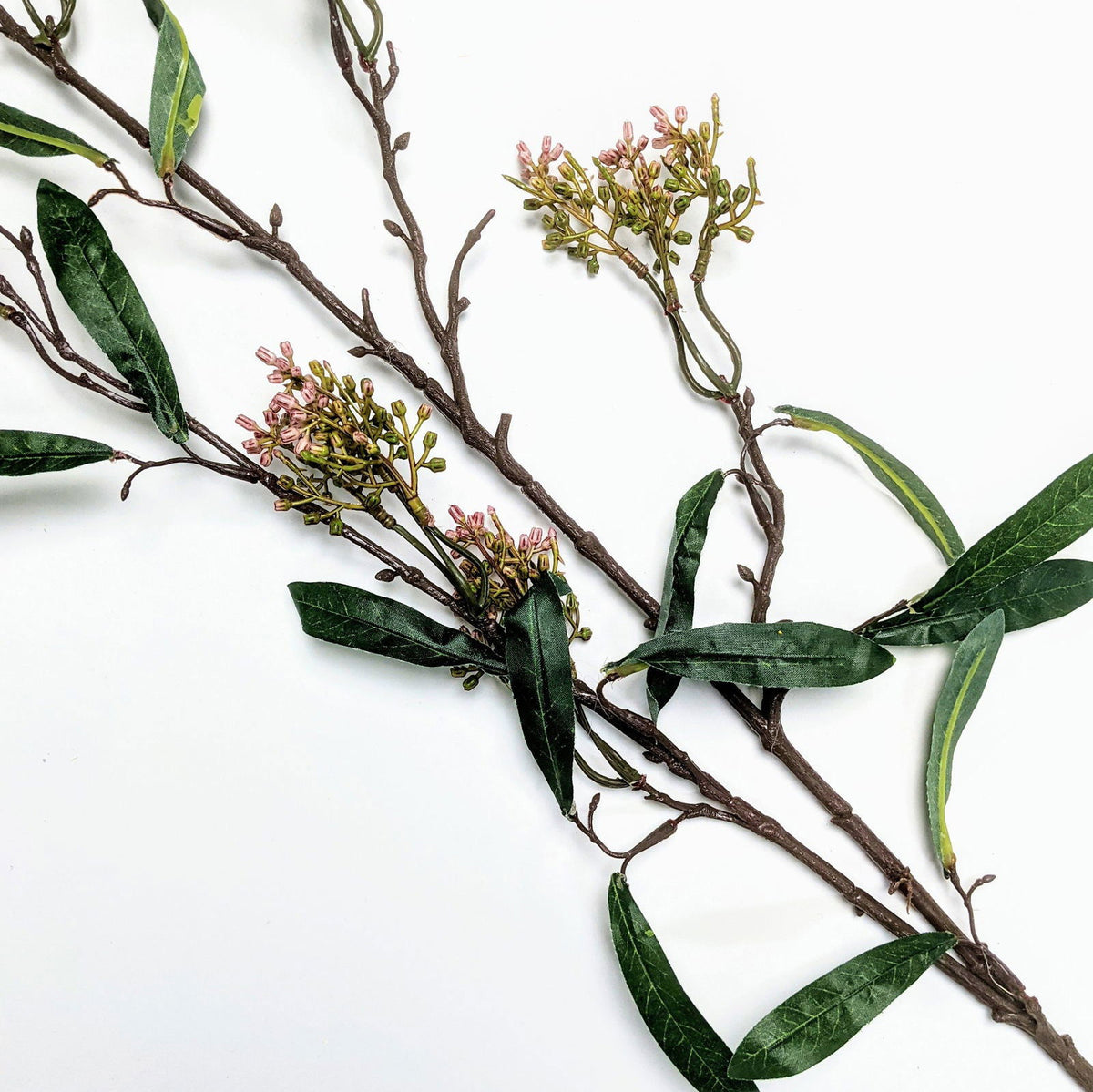 Artificial Gum Stem Long Leaves - Purple - BUBULAND HOME