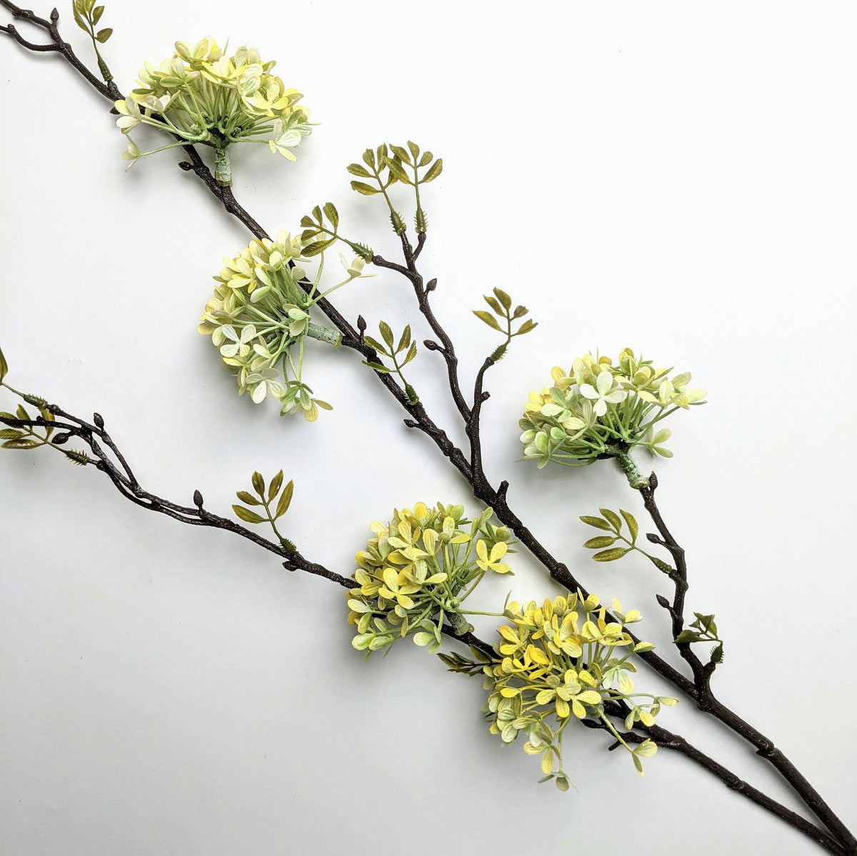 Artificial Long Branch Stem - Yellow - BUBULAND HOME