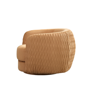Barry Swivel Armchair with Pinched Plate - Caramel Suede - Armchair Caramel Suede BUBULAND HOME