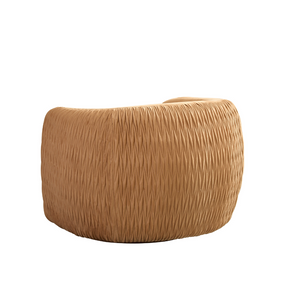 Barry Swivel Armchair with Pinched Plate - Caramel Suede - Armchair Caramel Suede BUBULAND HOME