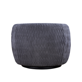 Barry Swivel Armchair with Pinched Plate - Grey Suede - Armchair Grey Suede BUBULAND HOME