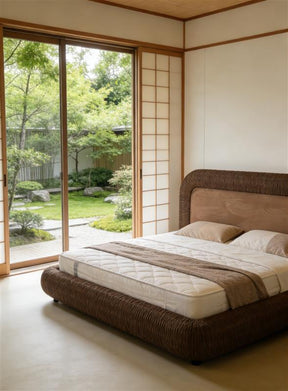 Curvea Bed Frame - Suede Brown Pinched Plate