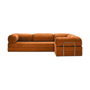 Belle Convertible L-Shaped Modular Sofa Bed - Corduroy BUBULAND HOME