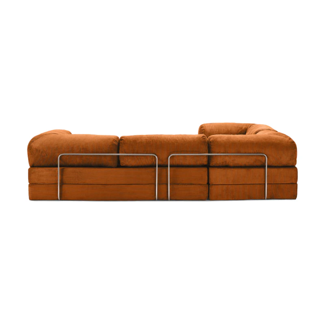 Belle Convertible L-Shaped Modular Sofa Bed - Corduroy BUBULAND HOME