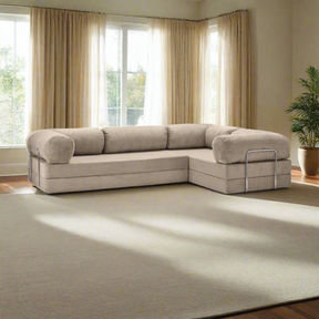 Belle Convertible L-Shaped Modular Sofa Bed - Corduroy BUBULAND HOME