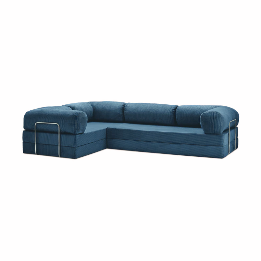 Belle Convertible L-Shaped Modular Sofa Bed - Corduroy BUBULAND HOME