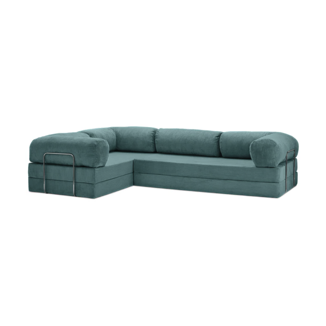 Belle Convertible L-Shaped Modular Sofa Bed - Corduroy BUBULAND HOME