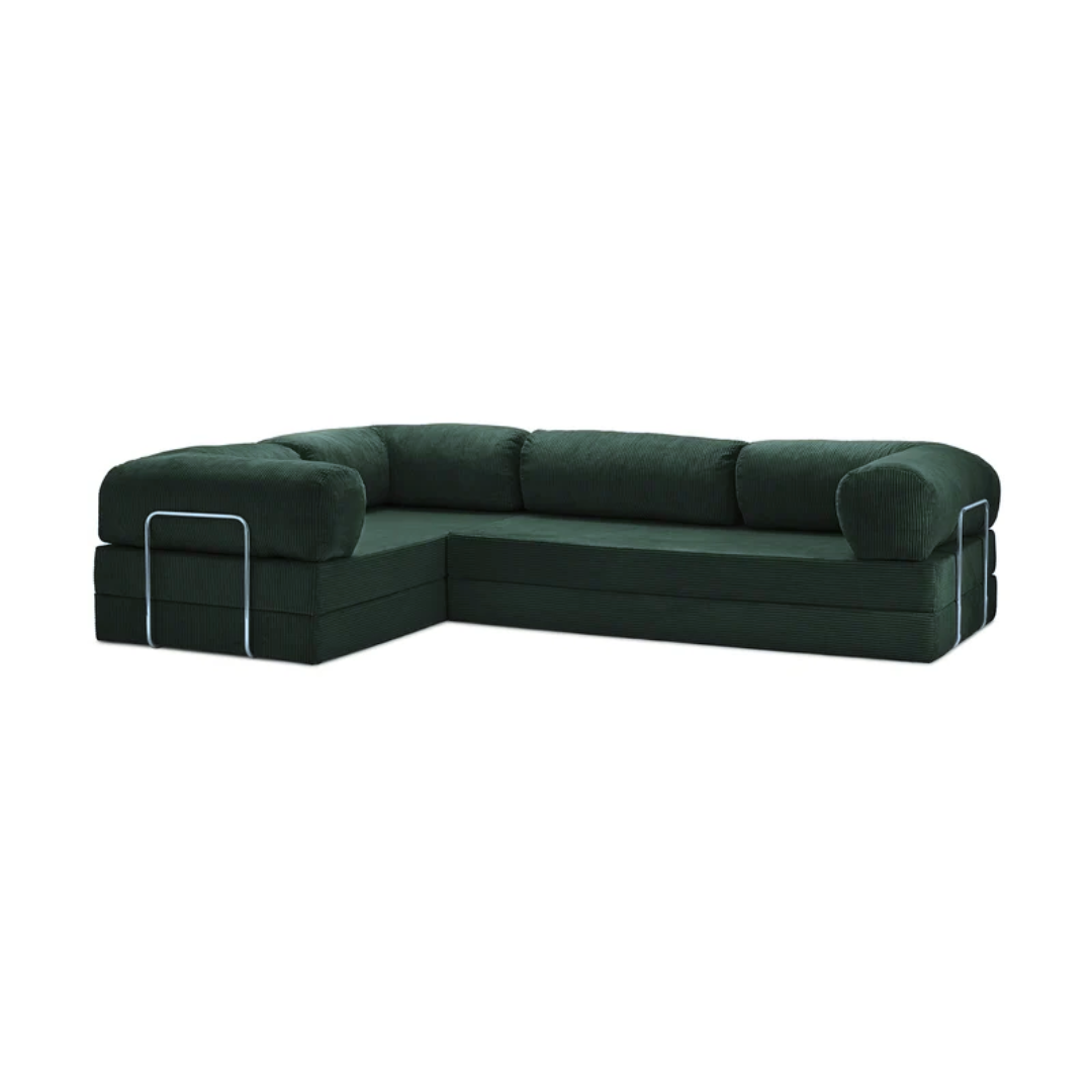 Belle Convertible L-Shaped Modular Sofa Bed - Corduroy BUBULAND HOME
