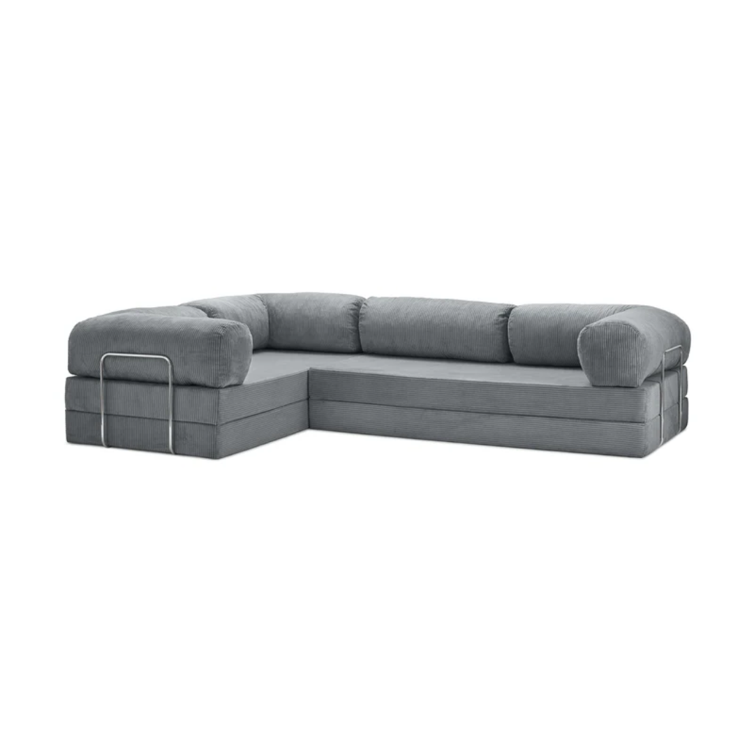 Belle Convertible L-Shaped Modular Sofa Bed - Corduroy BUBULAND HOME