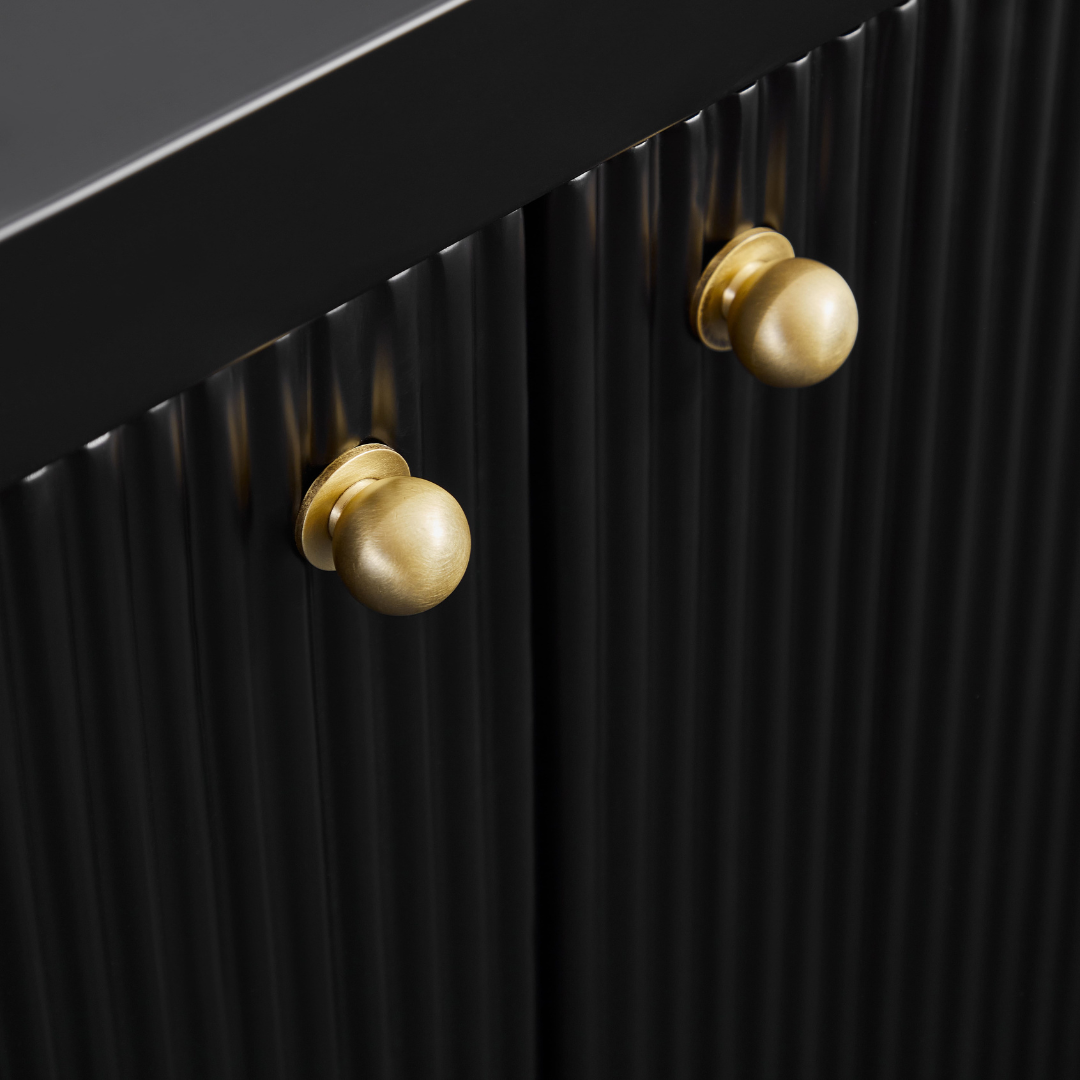 Bentley Ridge Entertainment Unit - Black Ridge Detail with Golden Brass Knobs 