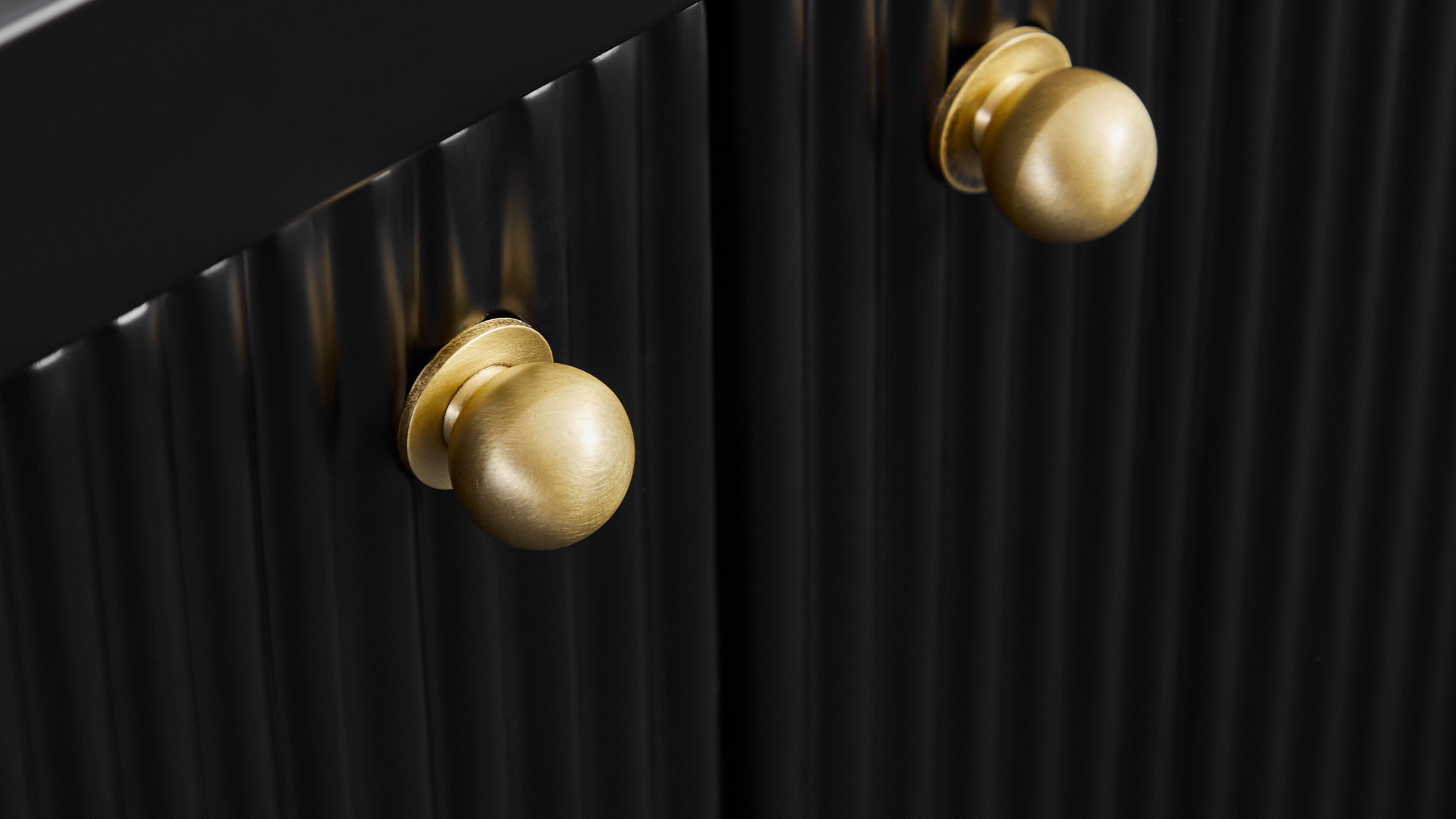 Bentley Ridge Entertainment Unit - Black Ridge Detail with Golden Brass Knobs -