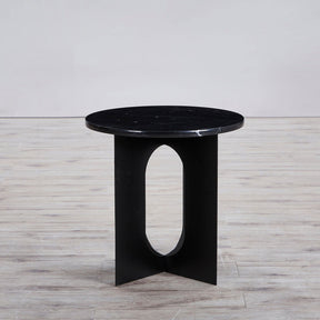 Black Marble and Metal Side Table BUBULAND HOME