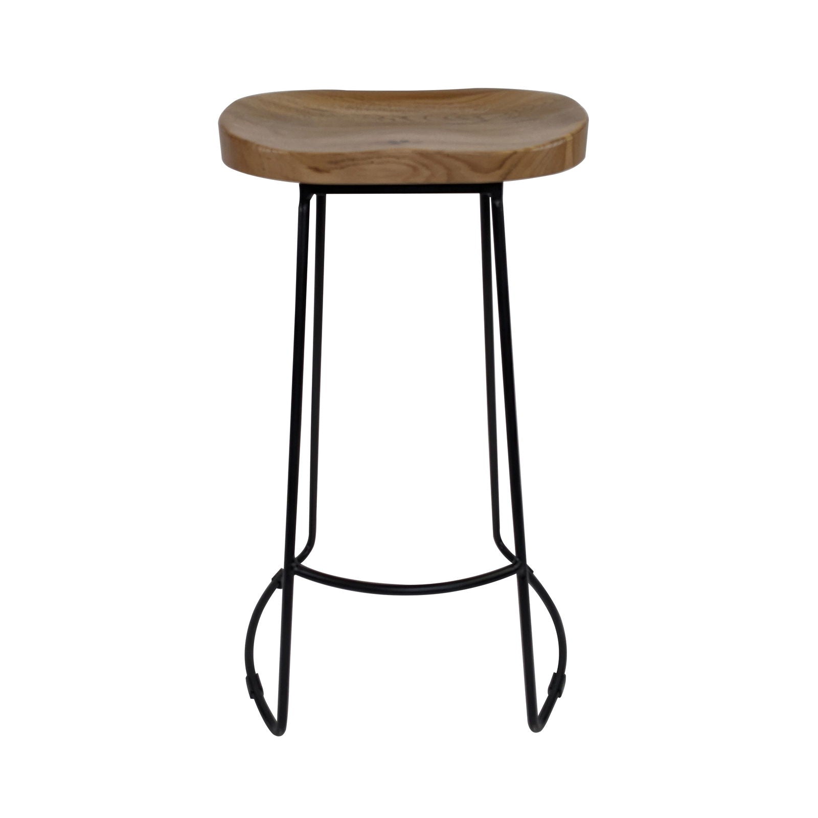 Black Steel Barstool Natural - Table & Bar Stools Default Title BUBULAND HOME